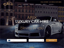 Tablet Screenshot of apexluxurycarhire.com